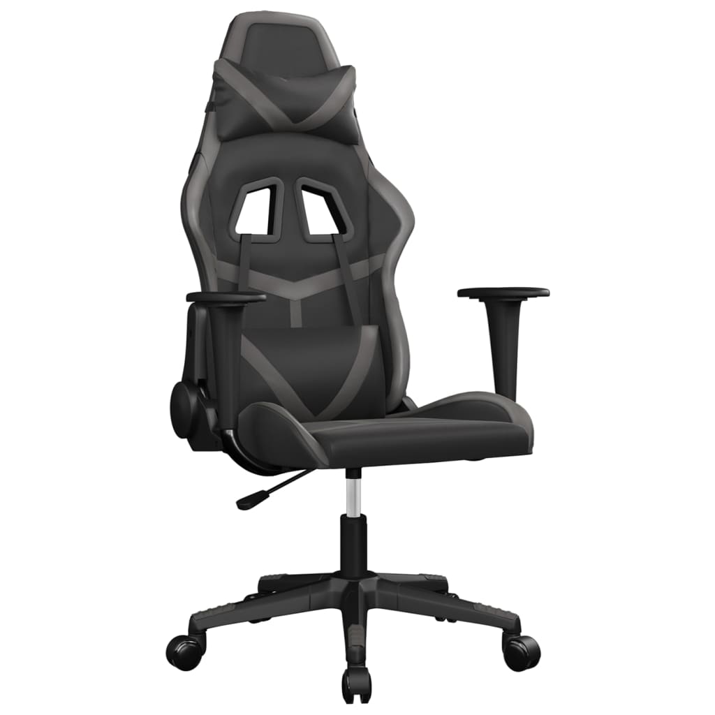 gamingstol kunstlæder sort og grå