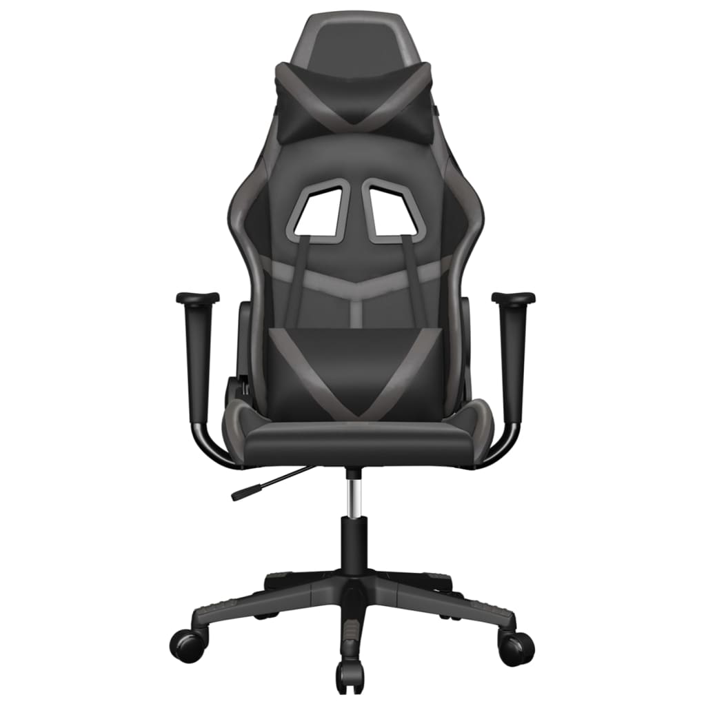 gamingstol kunstlæder sort og grå