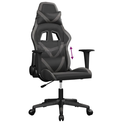 gamingstol kunstlæder sort og grå
