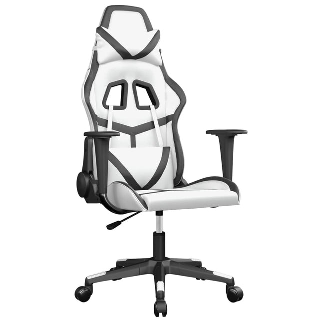 gamingstol kunstlæder hvid og sort