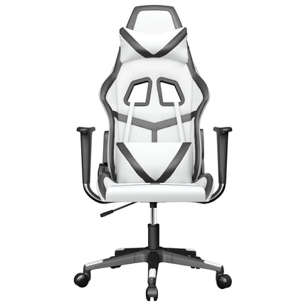 gamingstol kunstlæder hvid og sort