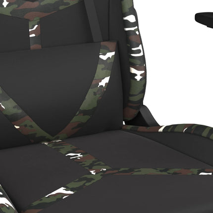 gamingstol med fodstøtte kunstlæder sort og camouflage