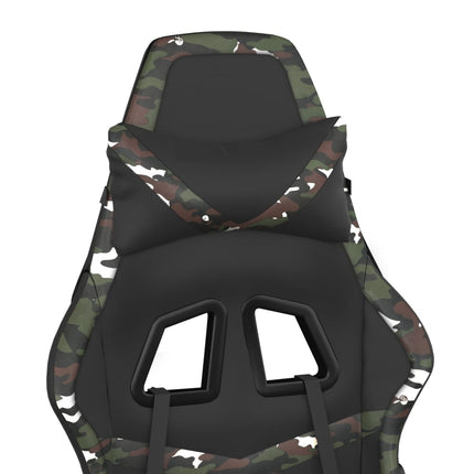 gamingstol med fodstøtte kunstlæder sort og camouflage