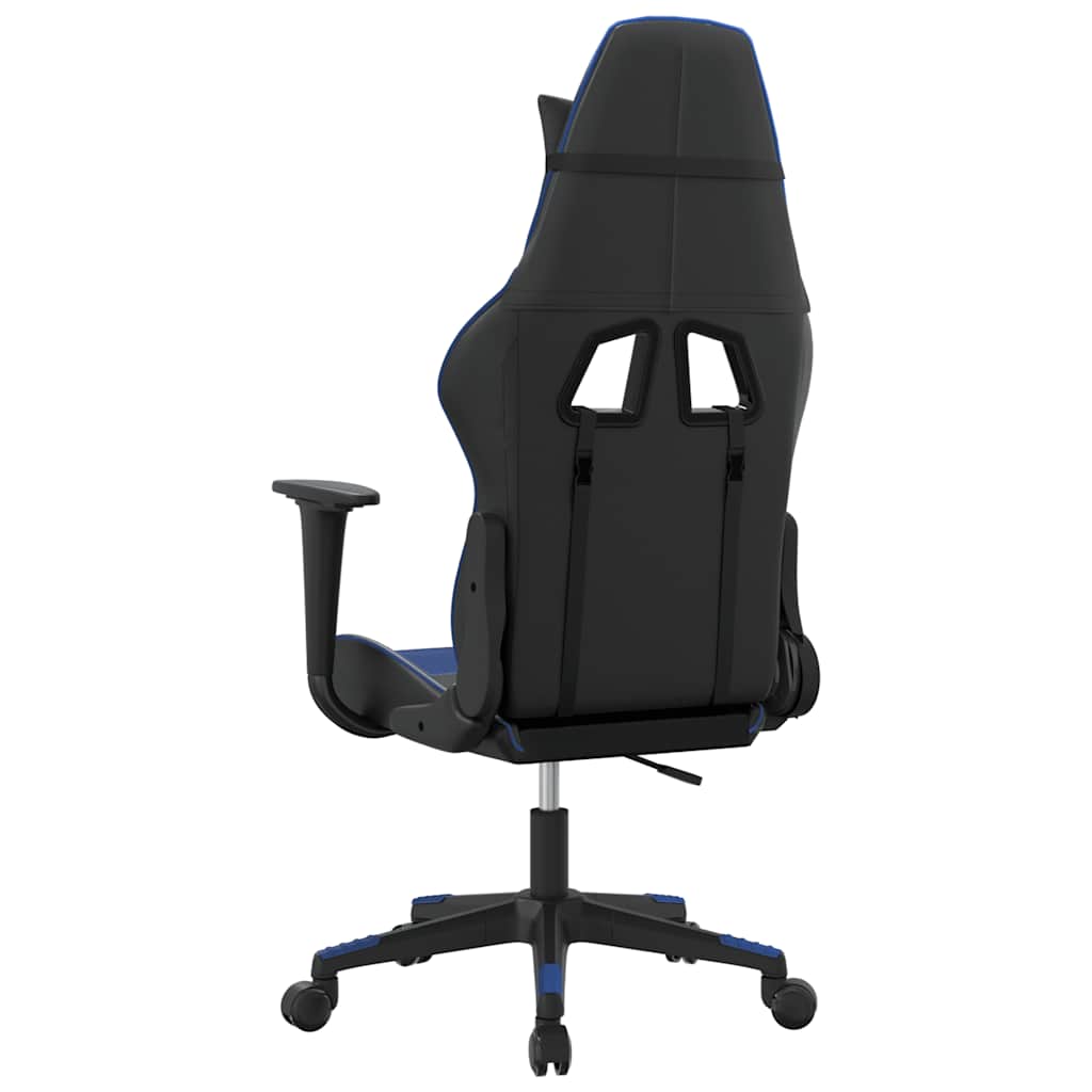 gamingstol kunstlæder sort og blå