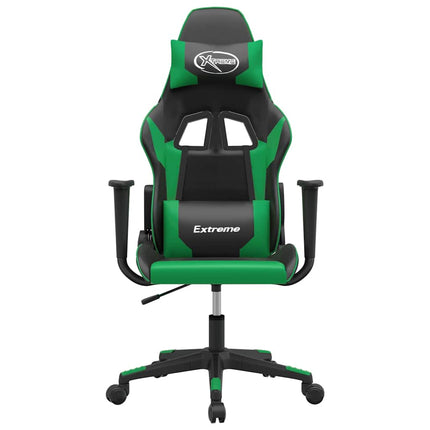 gamingstol kunstlæder sort og grøn