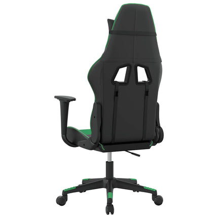gamingstol kunstlæder sort og grøn