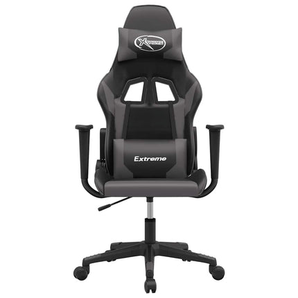 gamingstol kunstlæder sort og grå