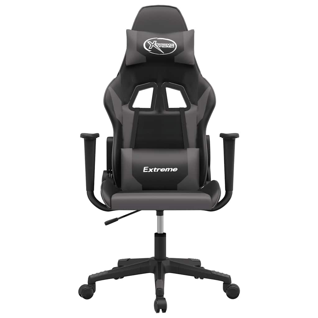 gamingstol kunstlæder sort og grå