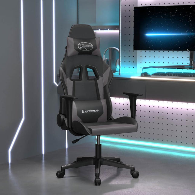 gamingstol kunstlæder sort og grå