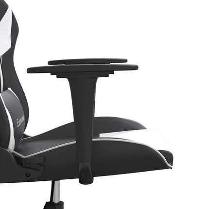 gamingstol kunstlæder sort og hvid
