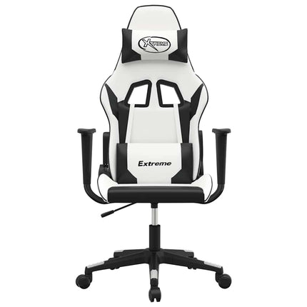 gamingstol kunstlæder hvid og sort