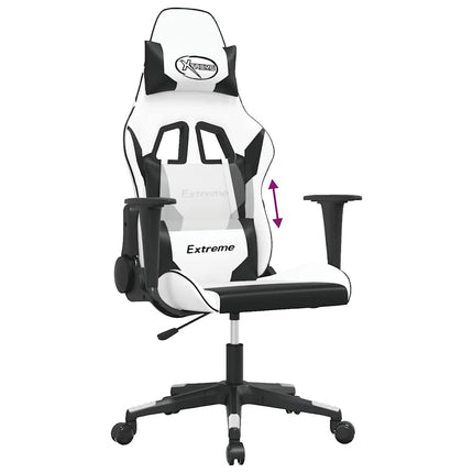 gamingstol kunstlæder hvid og sort