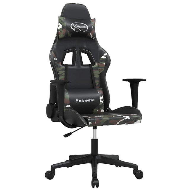 gamingstol kunstlæder sort og camouflage