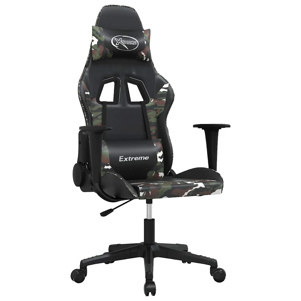 gamingstol kunstlæder sort og camouflage
