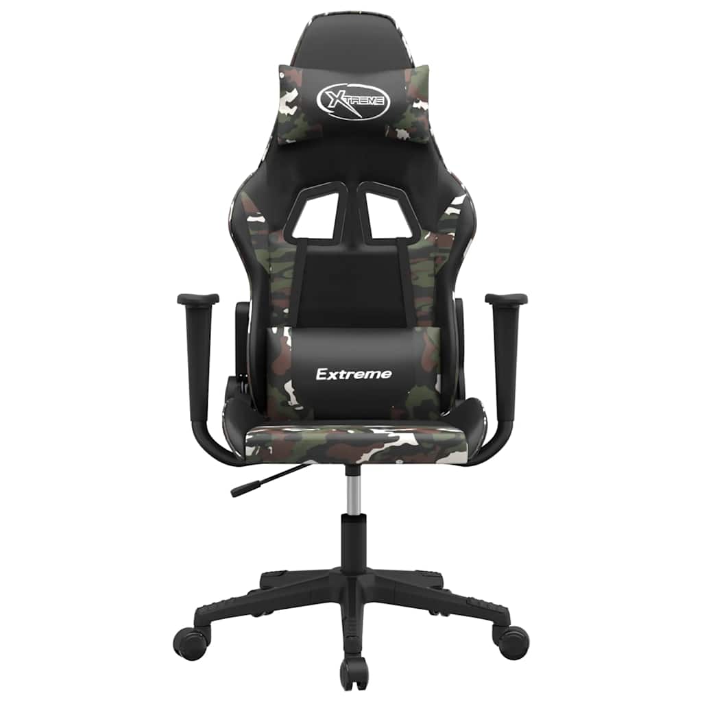 gamingstol kunstlæder sort og camouflage