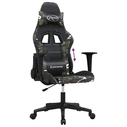 gamingstol kunstlæder sort og camouflage