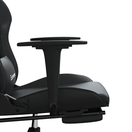 gamingstol med fodstøtte kunstlæder sort