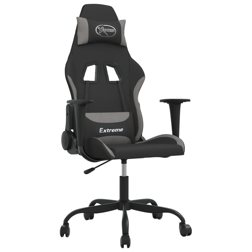 gamingstol stof Sort og lysegrå