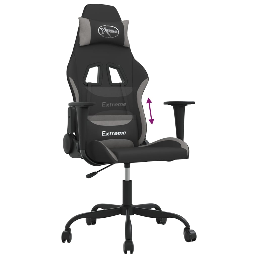 gamingstol stof Sort og lysegrå