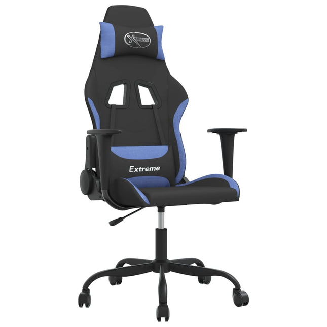gamingstol stof sort og blå