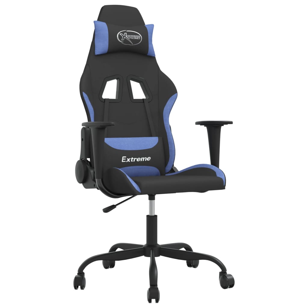gamingstol stof sort og blå