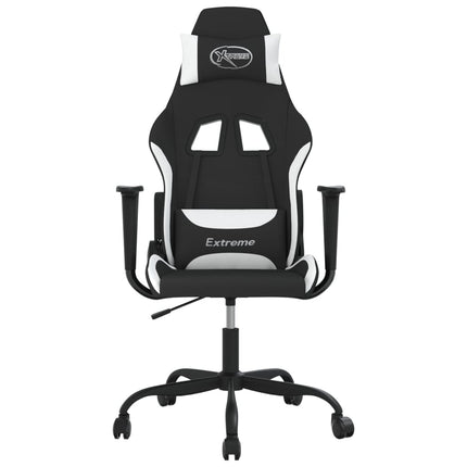gamingstol stof sort og hvid