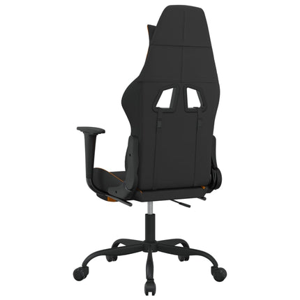 gamingstol med fodstøtte stof sort og orange