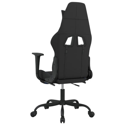 gamingstol med fodstøtte stof sort og blå