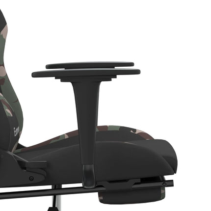 gamingstol med fodstøtte stof sort og camouflage