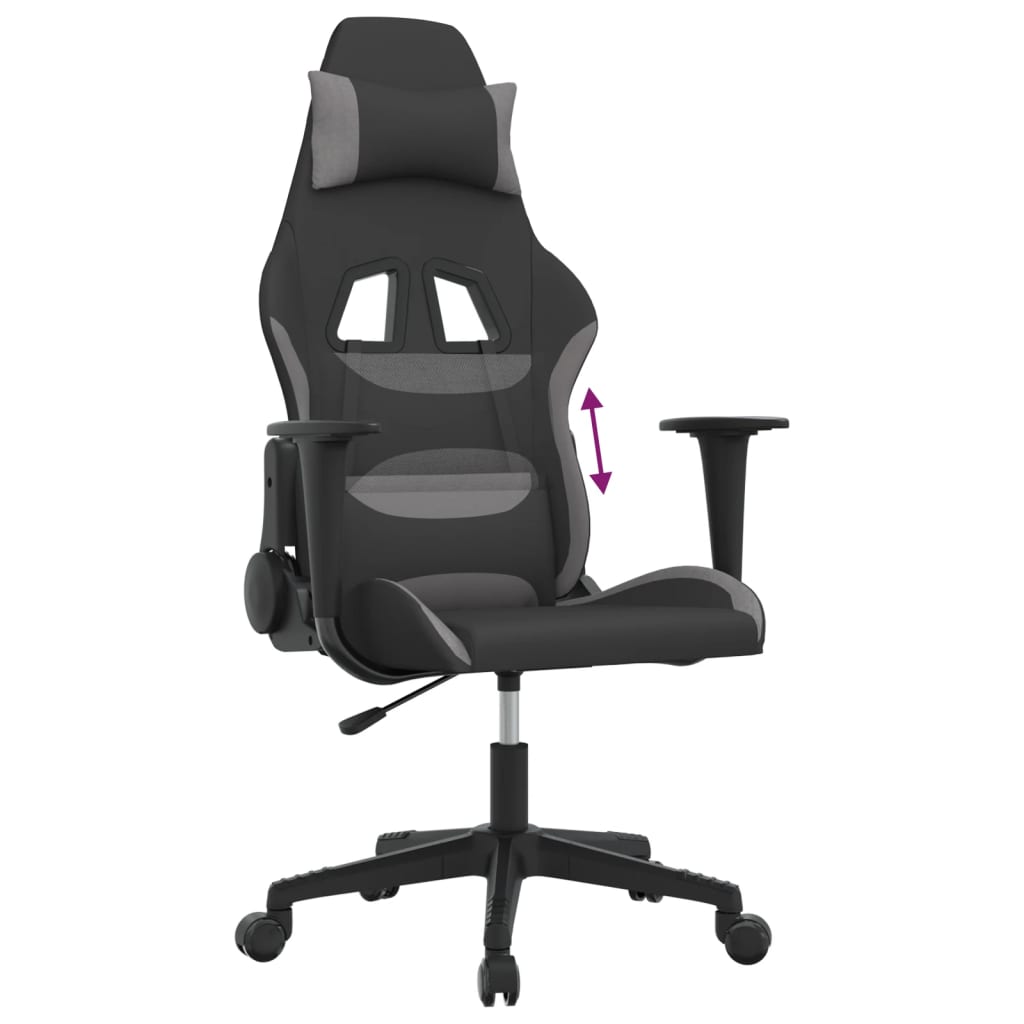 gamingstol stof Sort og lysegrå