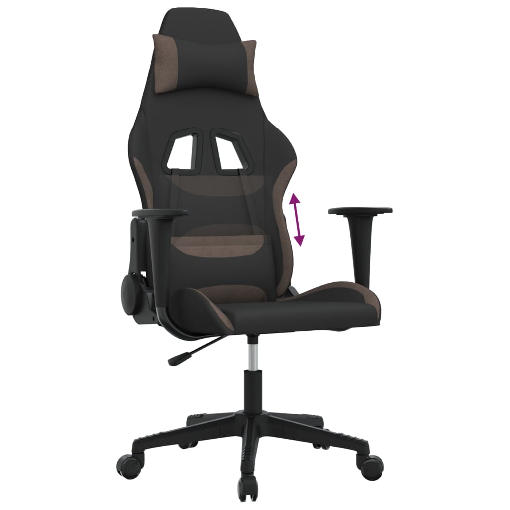 gamingstol stof sort og gråbrun