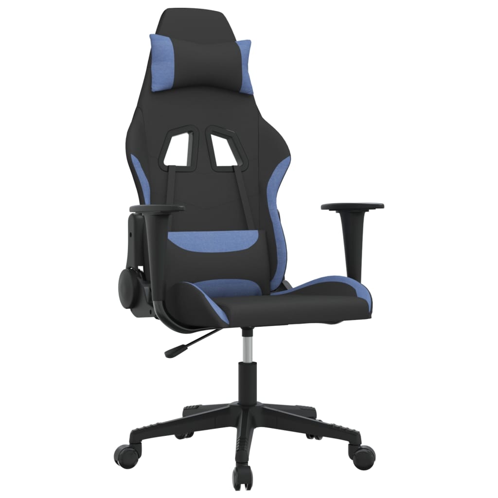 gamingstol stof sort og blå