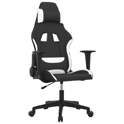 gamingstol stof sort og hvid
