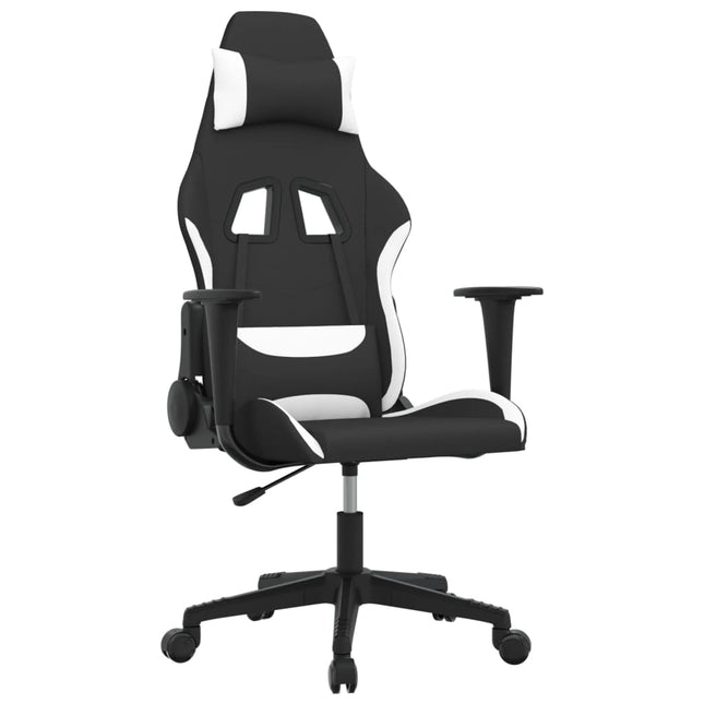 gamingstol stof sort og hvid