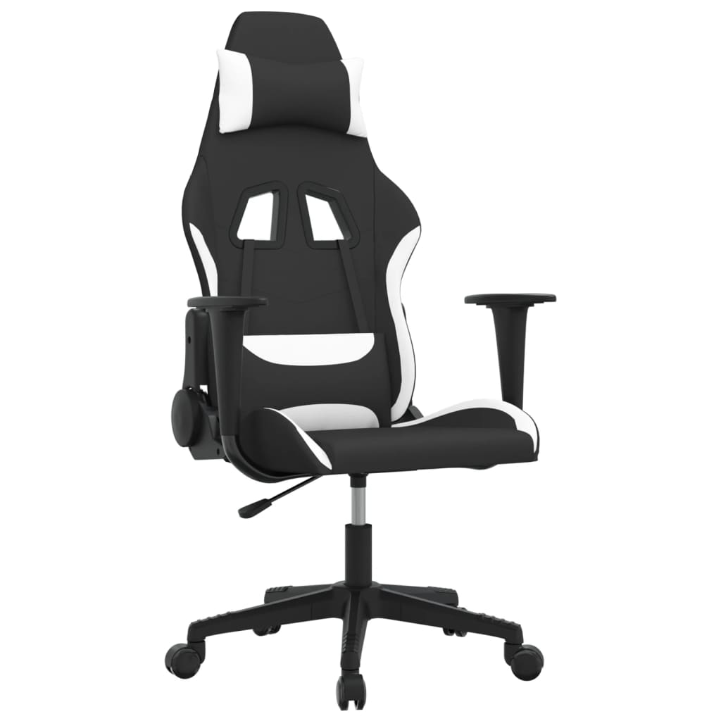 gamingstol stof sort og hvid