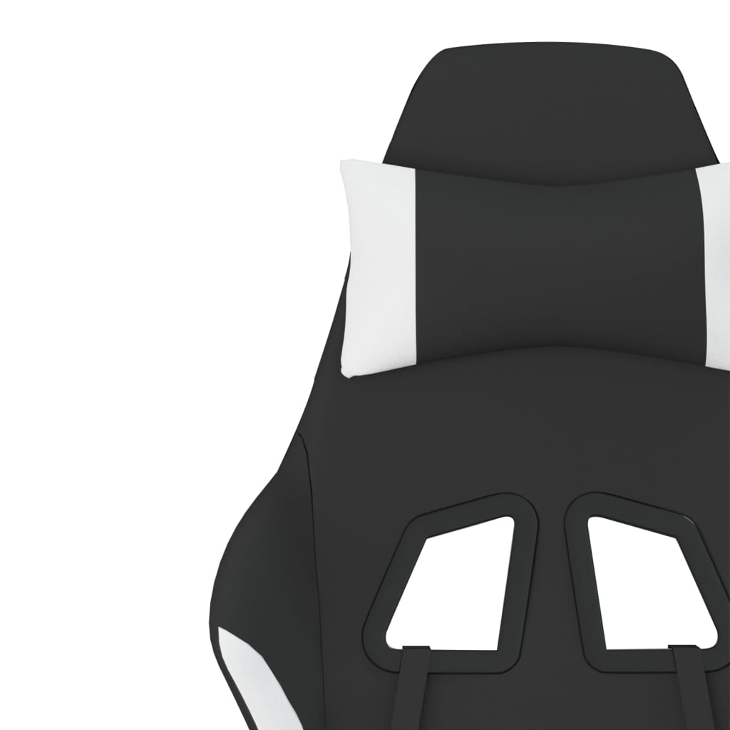 gamingstol stof sort og hvid