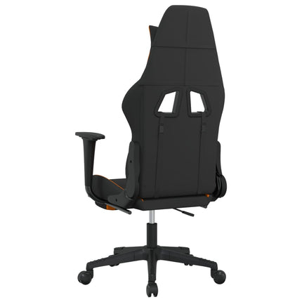 gamingstol med fodstøtte stof sort og orange