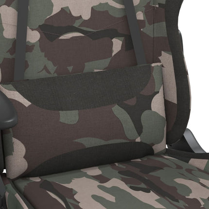 gamingstol med fodstøtte stof camouflage og sort