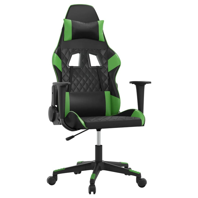 gamingstol kunstlæder sort og grøn