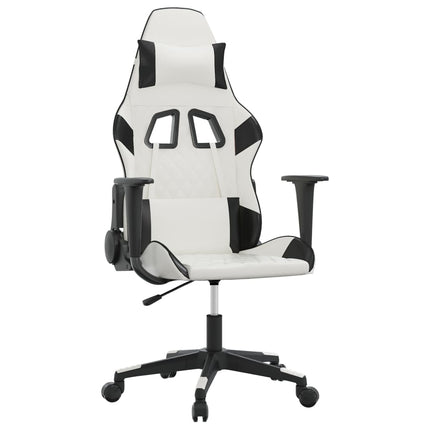 gamingstol kunstlæder hvid og sort