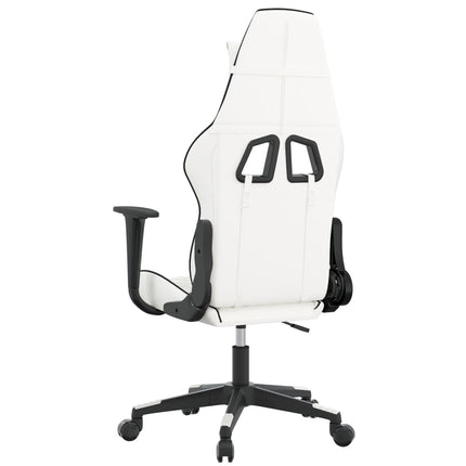 gamingstol kunstlæder hvid og sort