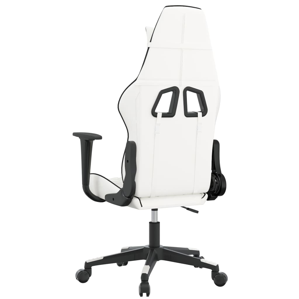 gamingstol kunstlæder hvid og sort