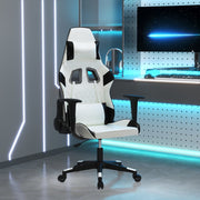 gamingstol kunstlæder hvid og sort