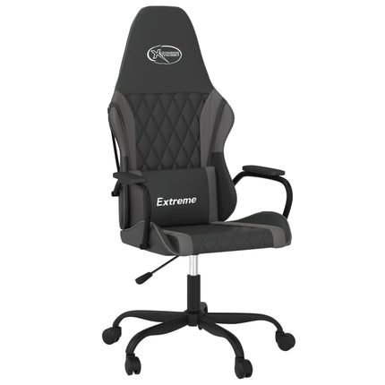 gamingstol kunstlæder sort og grå