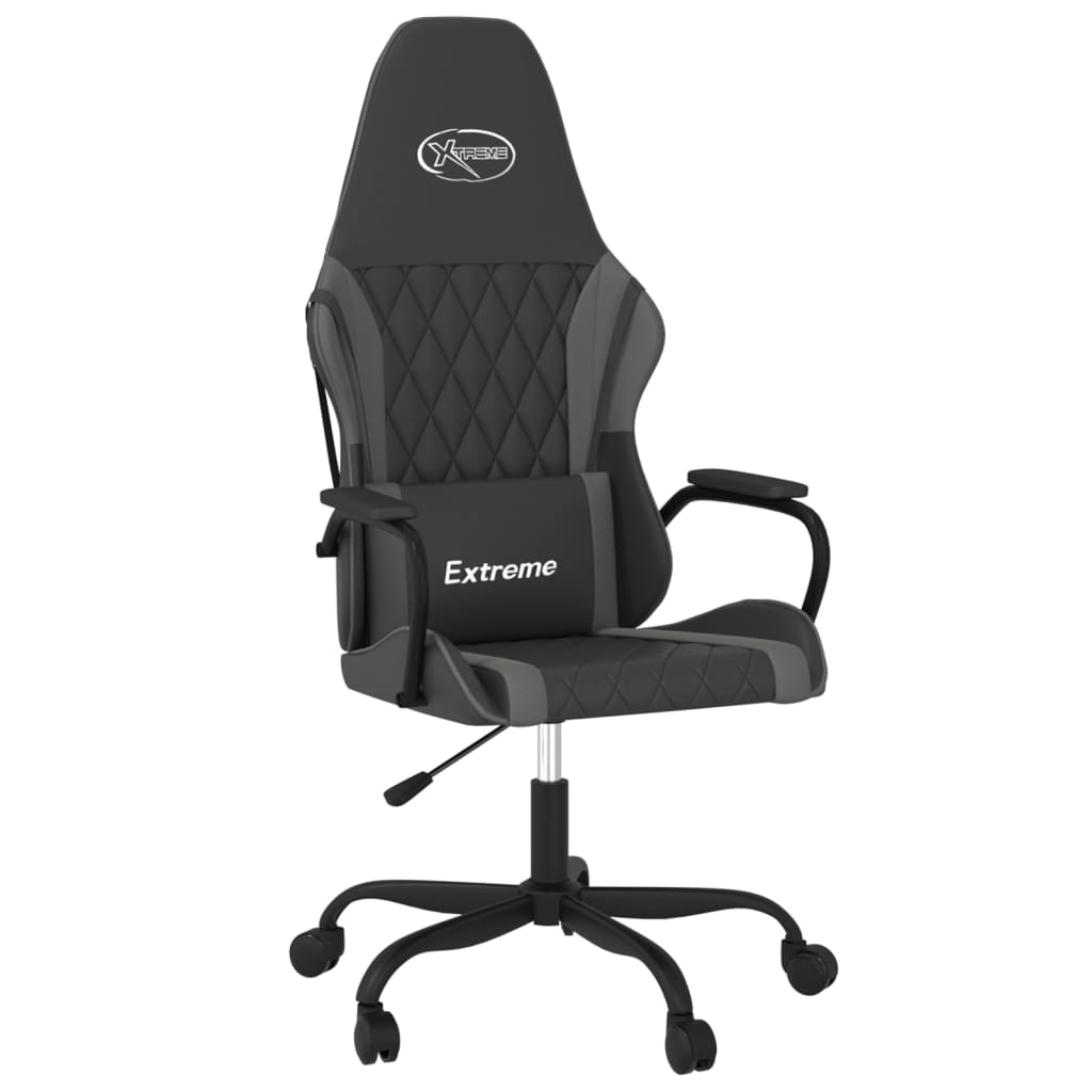 gamingstol kunstlæder sort og grå