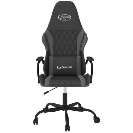 gamingstol kunstlæder sort og grå