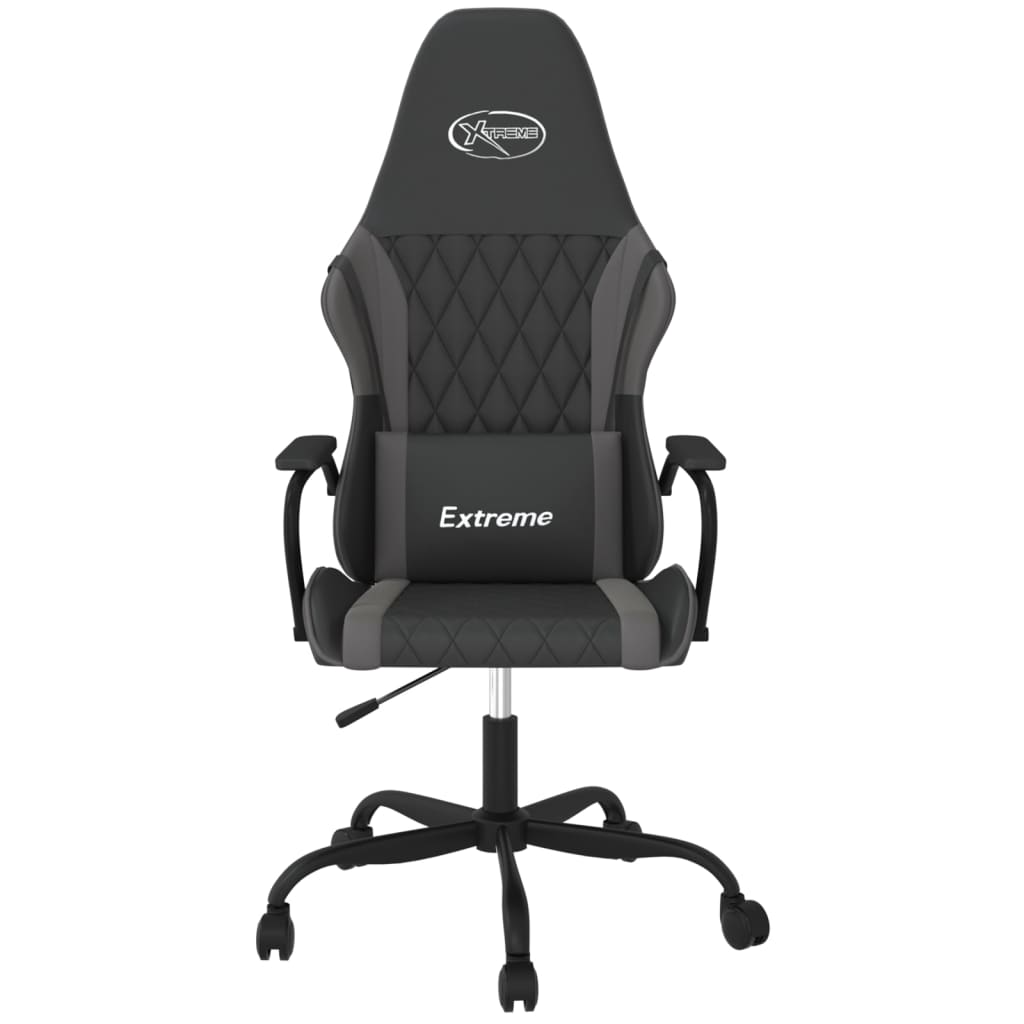 gamingstol kunstlæder sort og grå