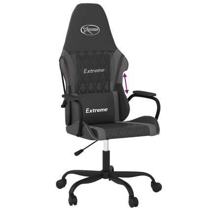 gamingstol kunstlæder sort og grå