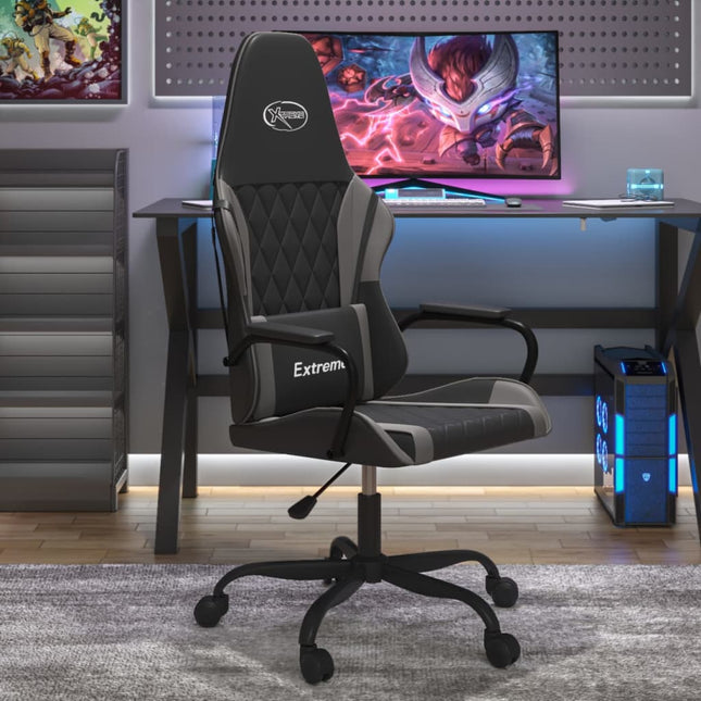 gamingstol kunstlæder sort og grå