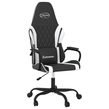 gamingstol kunstlæder sort og hvid